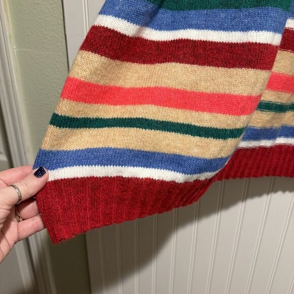 Lane Bryant Long Open Front Christmas Striped Cardigan Sweater NEW 22/24 - Picture 3 of 7